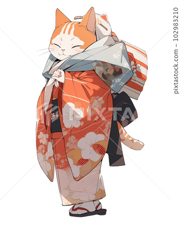 穿著和服的貓④ 穿著和服的貓④ 102983210