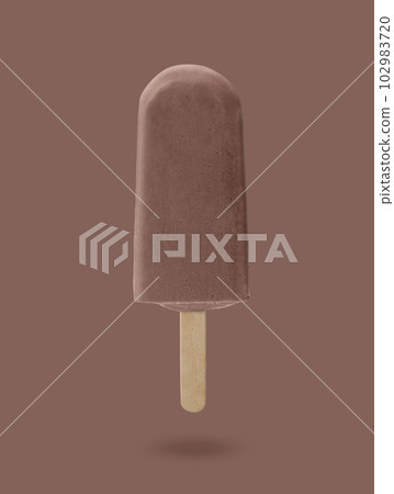 ice cream on brown background ice cream on brown background 102983720