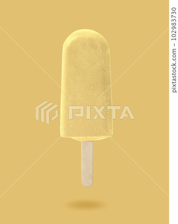 ice cream on yellow background 102983730