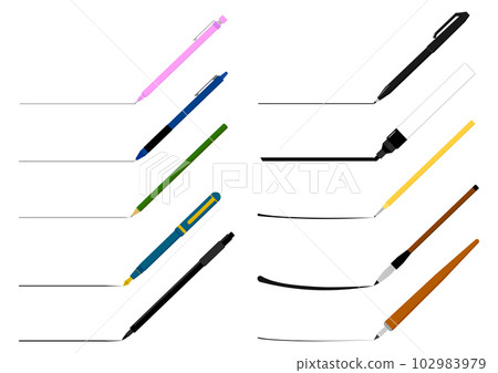 Underlining with various writing instruments Underlining with various writing instruments 102983979