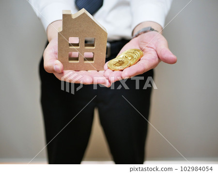 A person who dreams of buying a new house and saves money A person who dreams of buying a new house and saves money 102984054