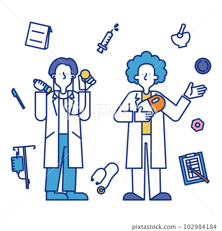 一組醫學界男性插畫 102984184