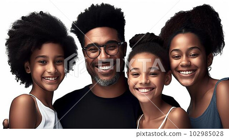 Image of black family, family, parent and child, couple, child (Generative AI) 102985028