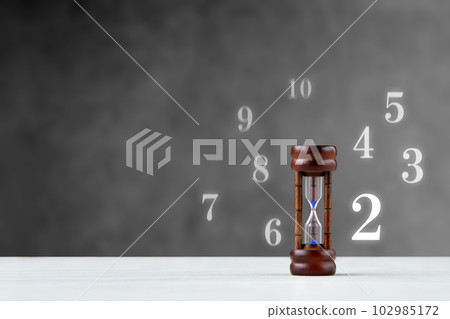 Hourglass and numbers - countdown image Hourglass and numbers - countdown image 102985172