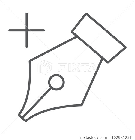 Add anchor thin line icon, tools and design, pen sign, vector graphics, a linear pattern on a white background, eps 10. 102985231