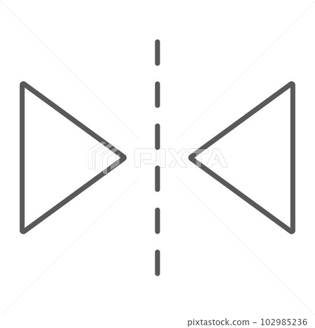 Reflection tool thin line icon, tools and design, sign, vector graphics, a linear pattern on a white background, eps 10. Reflection tool thin line icon, tools and design, sign, vector graphics, a linear pattern on a white background, eps 10. 102985236