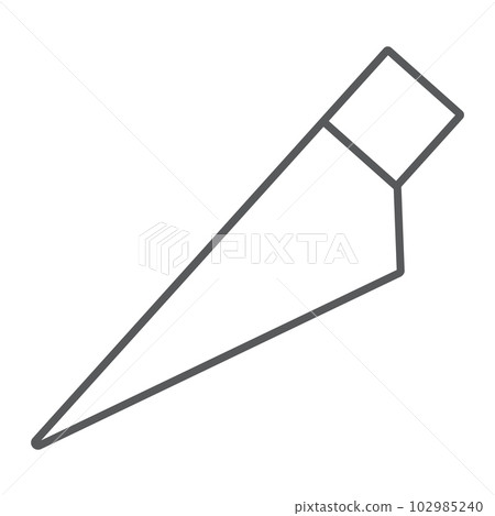 Slice tool thin line icon, tools and design, cut sign, vector graphics, a linear pattern on a white background, eps 10. Slice tool thin line icon, tools and design, cut sign, vector graphics, a linear pattern on a white background, eps 10. 102985240