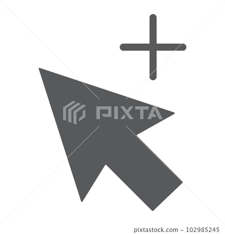 Group selection tool glyph icon, tools and design, arrow sign, vector graphics, a solid pattern on a white background, eps 10. 102985245