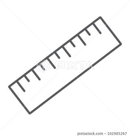 Measure tool thin line icon, tools and design, ruler sign, vector graphics, a linear pattern on a white background, eps 10. Measure tool thin line icon, tools and design, ruler sign, vector graphics, a linear pattern on a white background, eps 10. 102985267
