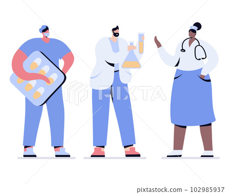 medics people vector doctors and nurses doctor with capsules medics people vector doctors and nurses doctor with capsules 102985937