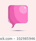 Cartoon speech bubble icon, isolated on a beige background. Emty text cloud for social media, comments or dialoges. Thought balloon illustration 102985946