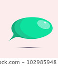 Cartoon speech bubble icon, isolated on a beige background. Emty text cloud for social media, comments or dialoges. Thought balloon illustration 102985948