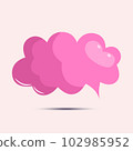 Cartoon speech bubble icon, isolated on a beige background. Emty text cloud for social media, comments or dialoges. Thought balloon illustration 102985952