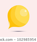 Cartoon speech bubble icon, isolated on a beige background. Emty text cloud for social media, comments or dialoges. Thought balloon illustration 102985954