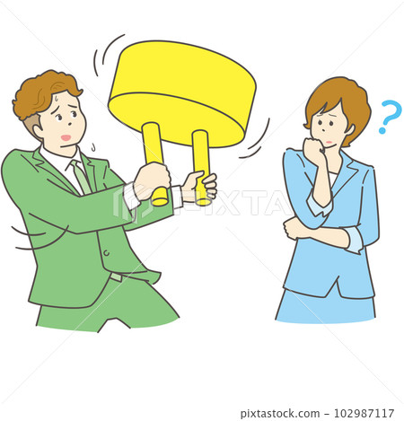 Business person (male and female) His basis is rattling Business person (male and female) His basis is rattling 102987117