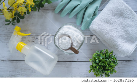 baking soda and cleaning tools baking soda and cleaning tools 102987180