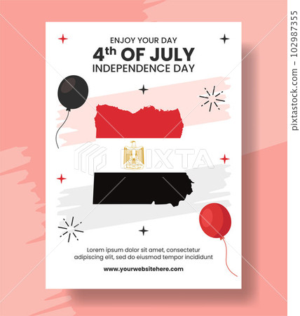 Egypt Revolution Day Vertical Poster Flat Cartoon Hand Drawn Templates Background Illustration 102987355