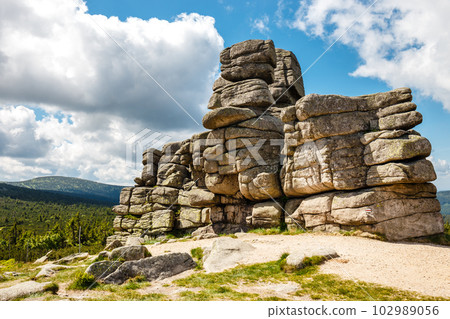Slonecznik rock formation in Karkonosze mountains in Poland 102989056
