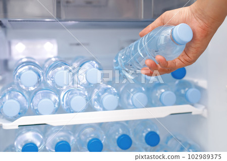 cold drinking water in the refrigerator cold drinking water in the refrigerator 102989375