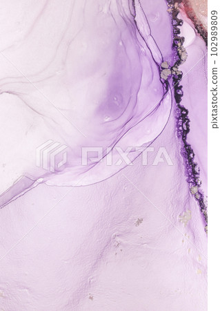 Marble stone glowing golden veins. High resolution. Abstract fluid art painting in alcohol ink technique, mixture blue, red and gold paints.  102989809