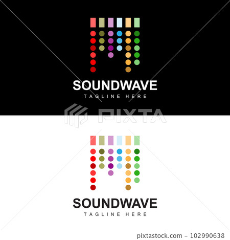 Sound Wave Logo, And Sound Tone Vector Icon Template Music Brand Product 102990638