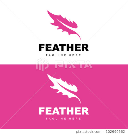 Feather Logo, Abstract Simple Feather Design, Wing Feather Vector, Pencil Stationery, Simple Icon Feather Logo, Abstract Simple Feather Design, Wing Feather Vector, Pencil Stationery, Simple Icon 102990662
