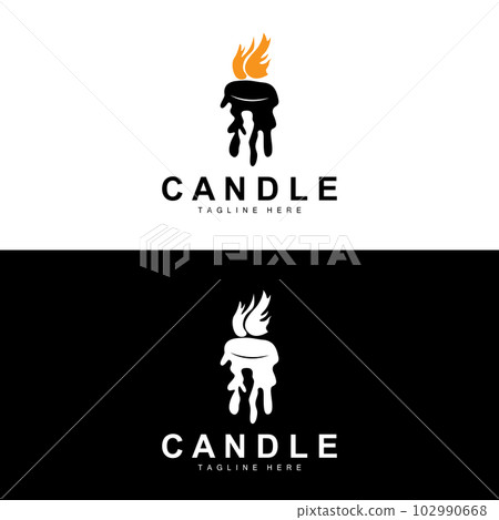Candle Logo, Flame Lighting Design, Burning luxury Vector, Illustration Template Icon 102990668