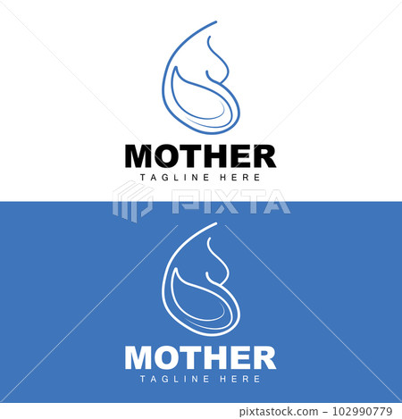Pregnant Logo, Mom And Baby Health Care Design, Pregnant And Baby Medicine Brand Icon Vector 102990779
