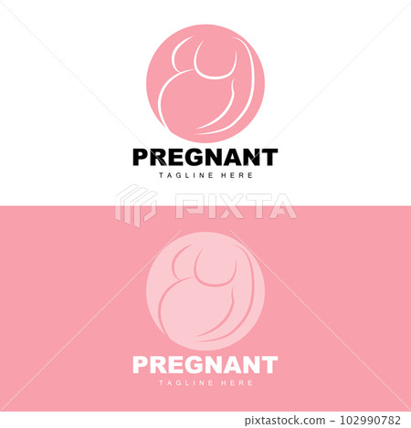 Pregnant Logo, Mom And Baby Health Care Design, Pregnant And Baby Medicine Brand Icon Vector 102990782