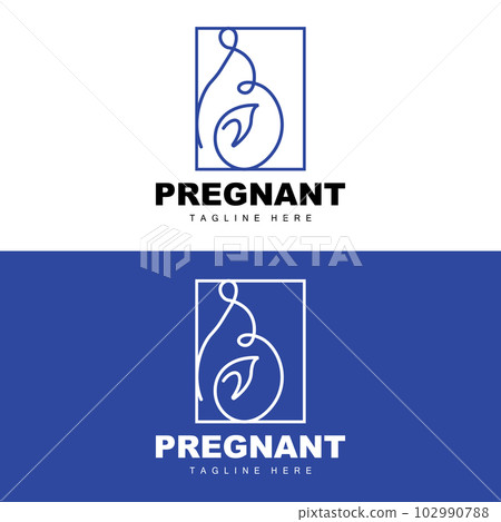 Pregnant Logo, Mom And Baby Health Care Design, Pregnant And Baby Medicine Brand Icon Vector 102990788