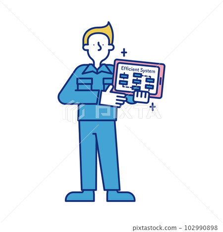 A man working in a manufacturing technology occupation A man working in a manufacturing technology occupation 102990898