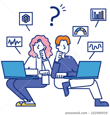 從事數據分析行業的男性和女性 102990939