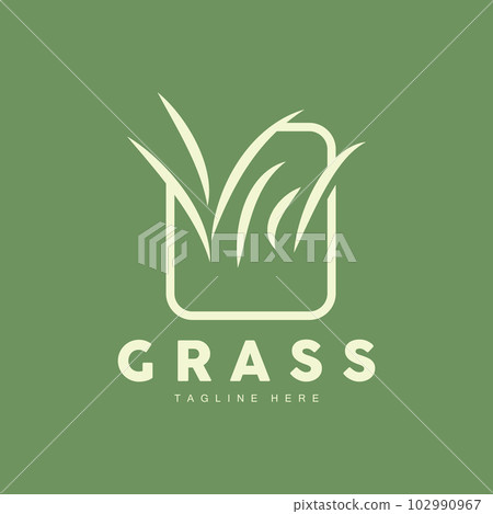 Green Grass Logo Design, Farm Landscape Illustration, Natural Scenery Vector Green Grass Logo Design, Farm Landscape Illustration, Natural Scenery Vector 102990967