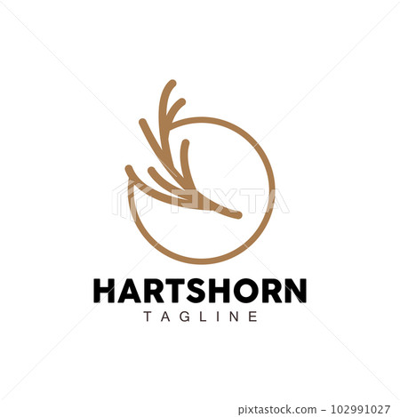 Deer Horn Logo, Animal Vector, Minimalist Simple Design, Illustration Symbol Icon 102991027