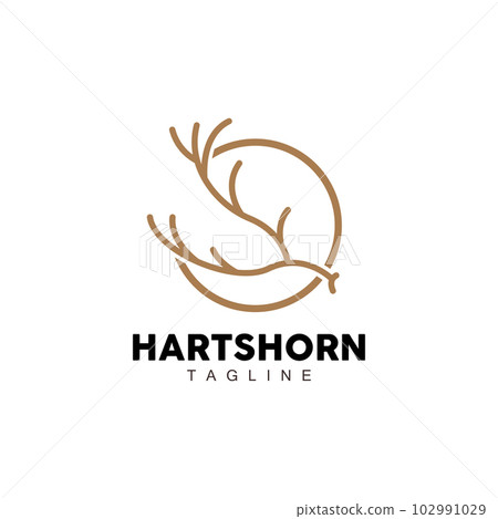 Deer Horn Logo, Animal Vector, Minimalist Simple Design, Illustration Symbol Icon 102991029