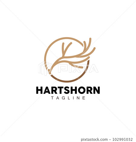Deer Horn Logo, Animal Vector, Minimalist Simple Design, Illustration Symbol Icon 102991032