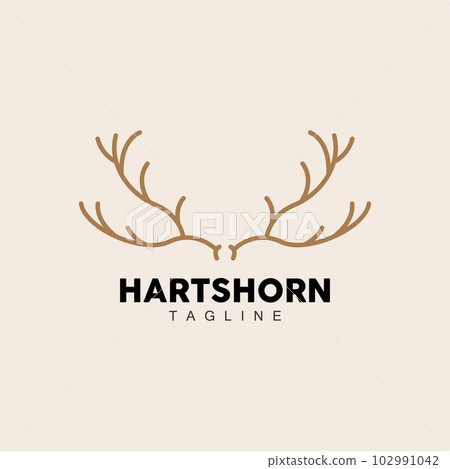 Deer Horn Logo, Animal Vector, Minimalist Simple Design, Illustration Symbol Icon 102991042