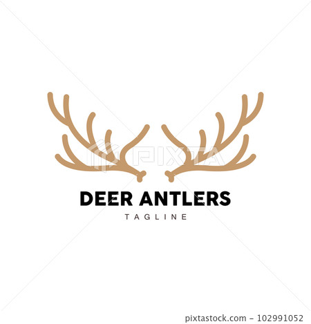 Deer Horn Logo, Animal Vector, Minimalist Simple Design, Illustration Symbol Icon 102991052