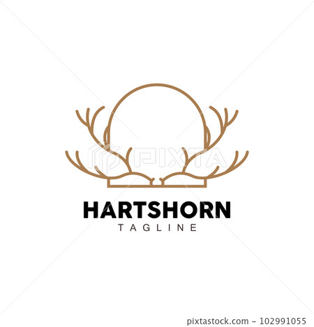 Deer Horn Logo, Animal Vector, Minimalist Simple Design, Illustration Symbol Icon 102991055