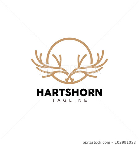Deer Horn Logo, Animal Vector, Minimalist Simple Design, Illustration Symbol Icon 102991058