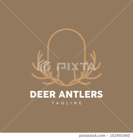 Deer Horn Logo, Animal Vector, Minimalist Simple Design, Illustration Symbol Icon 102991060