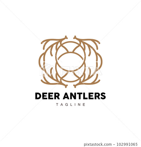 Deer Horn Logo, Animal Vector, Minimalist Simple Design, Illustration Symbol Icon 102991065