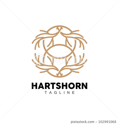 Deer Horn Logo, Animal Vector, Minimalist Simple Design, Illustration Symbol Icon 102991068