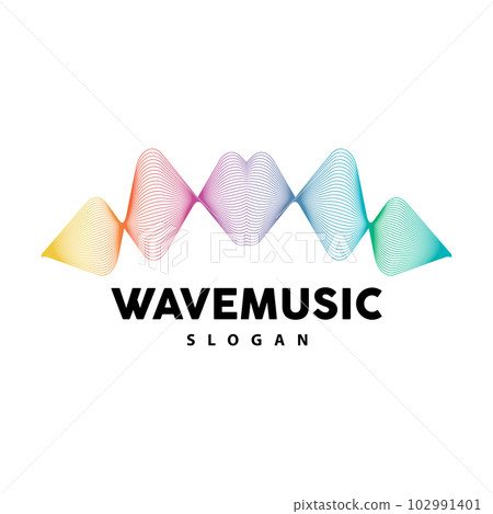 Music Wave Logo, Simple Elegant Gradient Line Design, Music Equalizer Vector, Symbol Template Icon 102991401