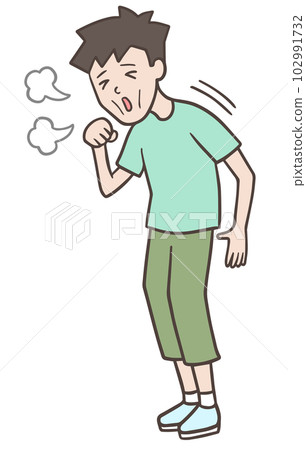 Weak constitution, the whole body of a man with... - Stock Illustration ...