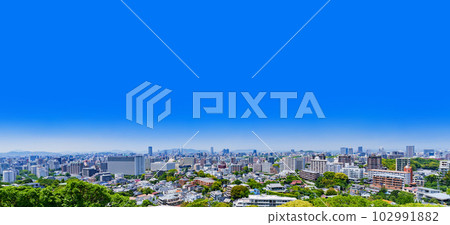 Panoramic View of Hakata City [ Cityscape of Fukuoka City , Kyushu ] 102991882