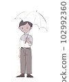 一個人與陽傘的插圖 102992360