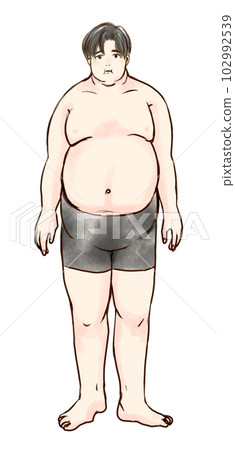 一個肥胖男人的全身插圖 102992539