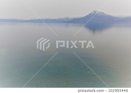 The view of Mirror Lake, Lake Shikotsu, Hokkaido in spring The view of Mirror Lake, Lake Shikotsu, Hokkaido in spring 102993448