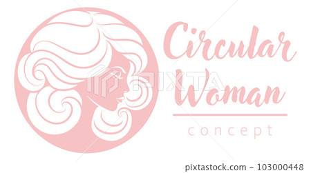 Woman Circle Face Hair Salon Hairdresser Concept Woman Circle Face Hair Salon Hairdresser Concept 103000448